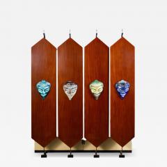 Curious Mid Century Wardrobe with Ceramic Masks Italy 1950 - 4688668
