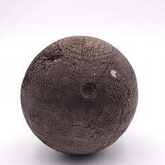 Curious Weathered Antique Wooden Ball 19th Century - 2507588