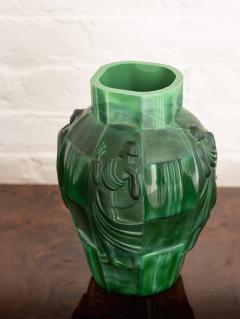 Curt Schlevogt Curt Schlevogt for Ingrid Art Deco Jade Glass Vase - 2682454