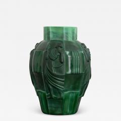 Curt Schlevogt Curt Schlevogt for Ingrid Art Deco Jade Glass Vase - 2684156