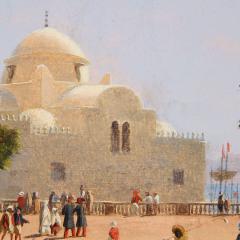 Curt Victor Clemens Grolig Antique oil painting of Place du Gouvernement Algiers by Curt Grolig - 4380555