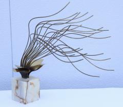 Curtis Jer 1980s Curtis Jere Brass And Onyx Table Sculpture - 4133716