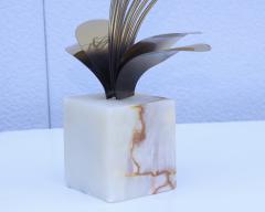 Curtis Jer 1980s Curtis Jere Brass And Onyx Table Sculpture - 4133725