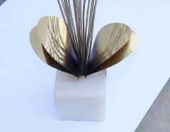Curtis Jer 1980s Curtis Jere Brass And Onyx Table Sculpture - 4133726
