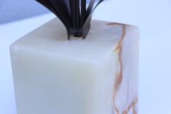 Curtis Jer 1980s Curtis Jere Brass And Onyx Table Sculpture - 4133727
