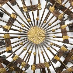 Curtis Jer A Mid Century circular brass and metal wall sculpture in the manner of C Jere - 2033404