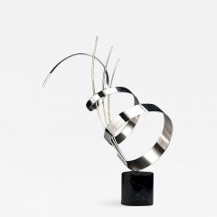 Curtis Jer Abstract Chrome Sculpture on Marble base C Jere signed - 921073