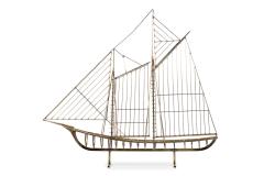 Curtis Jer American Mid Century Brass Model Of Ship By Curtis Jere - 4658805