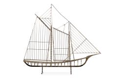 Curtis Jer American Mid Century Brass Model Of Ship By Curtis Jere - 4658807