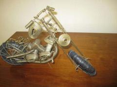 Curtis Jer Awesome C Jere Mid Century Modern Style Wire Mototcycle Metal Sculpture - 1843552