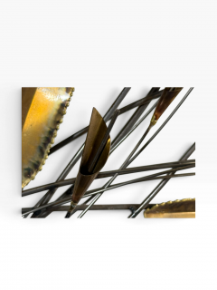 Curtis Jer BRUTALIST LEAVES FLOWER MIXED METALS WALL SPRAY - 4779467