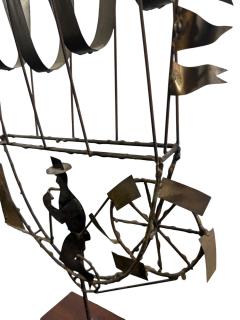 Curtis Jer BRUTALIST MAN DRIVING FLYING MACHINE SCULPTURE BY CURTIS JERE - 4648996