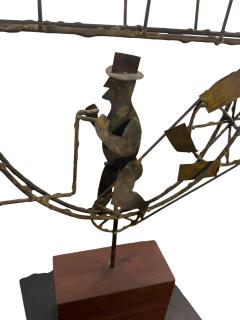 Curtis Jer BRUTALIST MAN DRIVING FLYING MACHINE SCULPTURE BY CURTIS JERE - 4648997