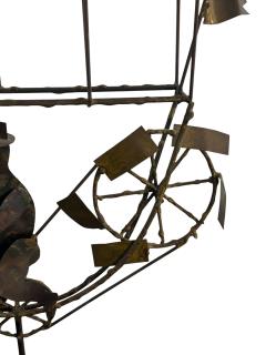 Curtis Jer BRUTALIST MAN DRIVING FLYING MACHINE SCULPTURE BY CURTIS JERE - 4648998
