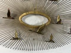 Curtis Jer BRUTALIST SUNBURST WITH BIRDS WALL SCULPTURE BY CURTIS JERE - 3636610
