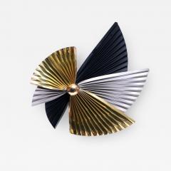 Curtis Jer Brass Chrome and Black Metal Wall Art Attributed to Curtis Jere circa 1980 - 1973245