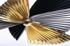 Curtis Jer Brass Chrome and Black Metal Wall Art Attributed to Curtis Jere circa 1980 - 1976041