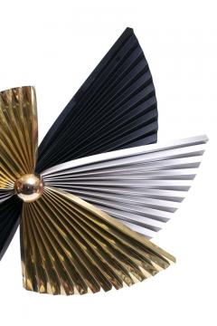 Curtis Jer Brass Chrome and Black Metal Wall Art Attributed to Curtis Jere circa 1980 - 1976042
