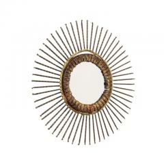 Curtis Jer C Jere Mirror Bronze Copper Sunburst Signed - 3313190