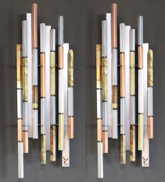 Curtis Jer C Jere Mixed Metal Wall Sculptures Signed - 3205154