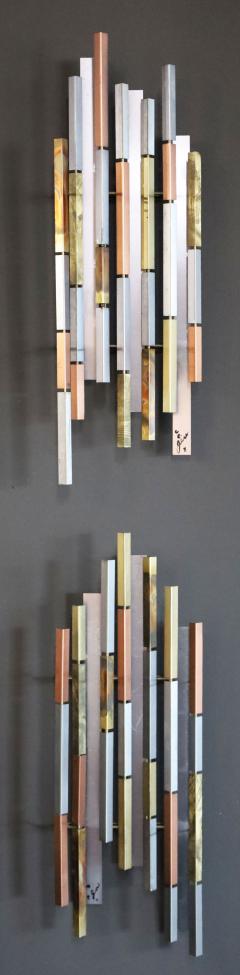 Curtis Jer C Jere Mixed Metal Wall Sculptures Signed - 3205157