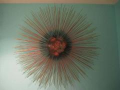 Curtis Jer C Jere Starburst Sunburst Mixed Metals Brass Copper Brutalist Wall Sculpture - 1796229