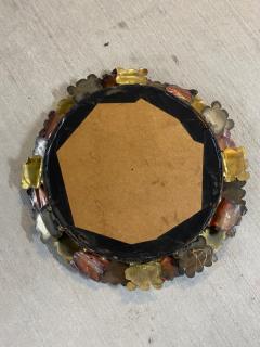 Curtis Jer CURTIS JERE BRUTALIST MIXED METALS TORCH CUT ROUND MIRROR - 1682442
