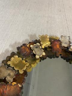 Curtis Jer CURTIS JERE BRUTALIST MIXED METALS TORCH CUT ROUND MIRROR - 1682444
