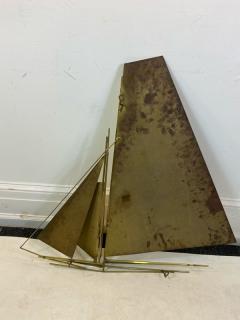 Curtis Jer CURTIS JERE MODERNIST BRASS SAILBOAT WALL SCULPTURE - 1554852