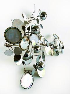 Curtis Jer Curtis Jer Raindrops Mixed Metal Wall Sculpture Signed 1970s - 4507502