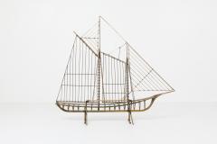 Curtis Jer Curtis Jere Brass Boat Sculpture 1988 - 1220925