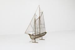 Curtis Jer Curtis Jere Brass Boat Sculpture 1988 - 1220927