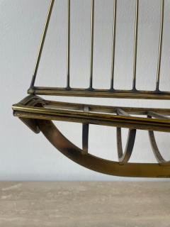 Curtis Jer Curtis Jere Brass Sailing Boat Sculpture - 3955247