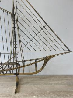 Curtis Jer Curtis Jere Brass Sailing Boat Sculpture - 3955250