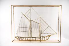 Curtis Jer Curtis Jere Brass Ship Sculpture Signed - 2148344