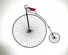 Curtis Jer Curtis Jere High Wheel Bicycle Iron Sculpture Wall Decor 1960s - 3969608