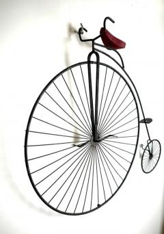 Curtis Jer Curtis Jere High Wheel Bicycle Iron Sculpture Wall Decor 1960s - 3969618