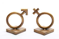 Curtis Jer Curtis Jere Mars Venus Gold Gilt Bookends Sculptures Signed Jer 1968 - 1976243