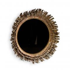 Curtis Jer Curtis Jere Mid Century Brutalist Copper and Brass Eyelash Mirror - 4423802