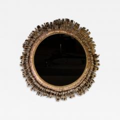 Curtis Jer Curtis Jere Mid Century Brutalist Copper and Brass Eyelash Mirror - 4426644