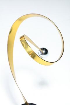 Curtis Jer Curtis Jere Post Modern Table Sculpture of Brass Chrome and Marble c 1985 - 2134812