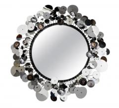 Curtis Jer Curtis Jere Raindrops Chrome Sculptural Wall Mirror by Jonathan Adler - 3594307