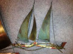 Curtis Jer Curtis Jere Sailboat Wall Sculpture 1971 - 1868571