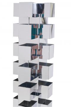 Curtis Jer Curtis Jere Stacked Chrome Geometric Skyscraper Lamp - 1215091