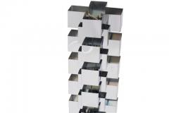 Curtis Jer Curtis Jere Stacked Chrome Geometric Skyscraper Lamp - 1215092