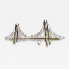 Curtis Jer Fabulous Curtis Jere Signed Brutalist Golden Gate Bridge Wall Sculpture Hanging - 3409487