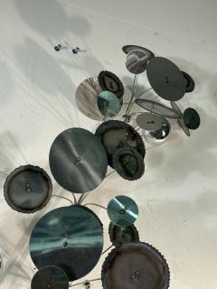 Curtis Jer LARGE SCALE BRUTALIST PATINATED METAL RAINDROPS WALL SCULPTURE BY CURTIS JERE - 3729235