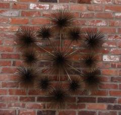 Curtis Jer Large Brutalist Pom Pom Brass Wall Sculture by Curtis Jere Signed and Dated - 4452583