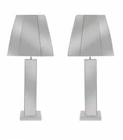 Curtis Jer Large Matching Pair of Mid Century Modern Table Lamps by Curtis Jere in Chrome - 2547791