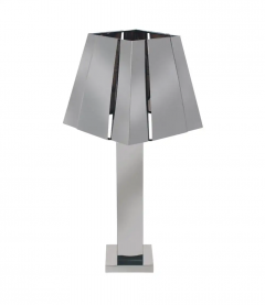 Curtis Jer Large Matching Pair of Mid Century Modern Table Lamps by Curtis Jere in Chrome - 2547801